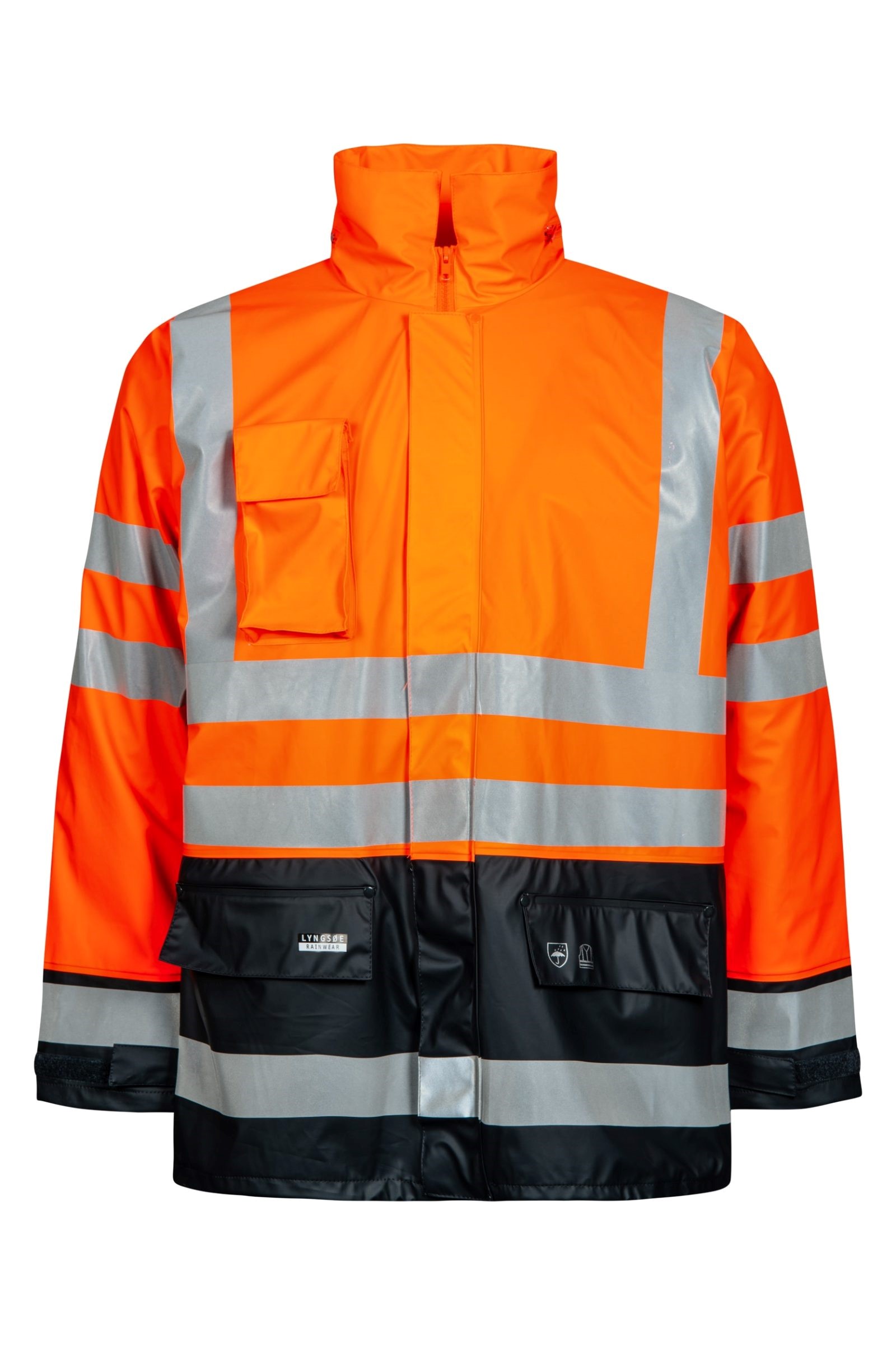 Lyngsøe Vinter regnjakke m skjult lynlås Hi Vis Orange Navy