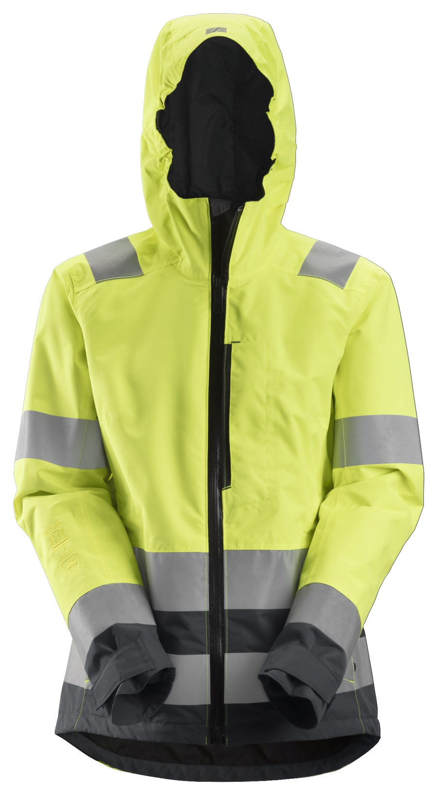 Snickers 1347 AW High Vis vandtæt dame skaljakke, klasse 2 FlexiWork Vandtæt Skaljakke fra Snickers Workwear